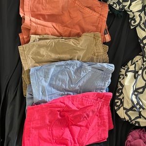 4 pairs of colored everyday khaki shorts